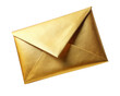© kanoktuch - Shiny Gold Envelope with a bright and luxurious design. Isolated on transparent background, png.