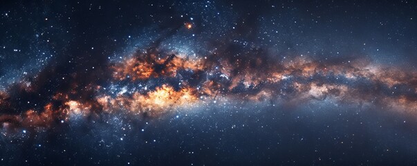 Wall Mural - night sky with the milky way, 4k hyperrealistic photo