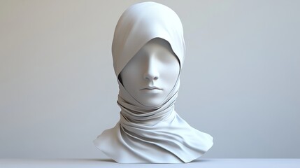 Wall Mural - A white head with a scarf around it