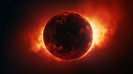 Wall Mural - abstract fiery planet landscapes.