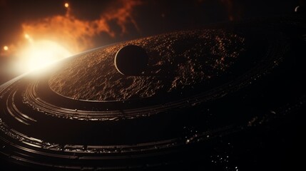 Wall Mural - abstract fiery planet landscapes.
