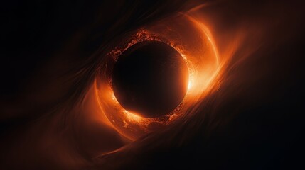 Wall Mural - abstract fiery planet landscapes.
