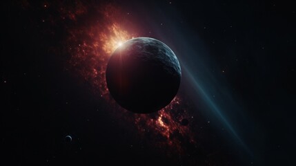 Wall Mural - abstract fiery planet landscapes.