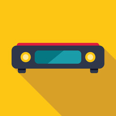 Poster - Router providing wireless signal for home network, flat design icon with long shadow