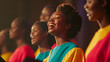© Matthias - Vibrant gospel choir performing in lively service with bright robes and joyful expressions
