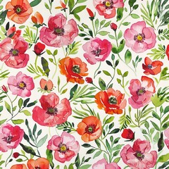 Floral seamless pattern for wallpaper, prints. Spring textile texture. Illustration of ornaments.