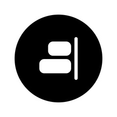 Sticker - align right glyph circular icon