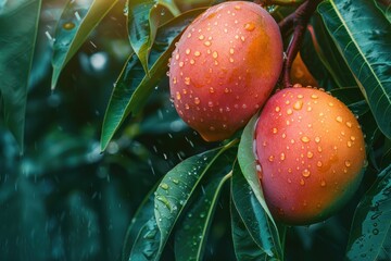 Wall Mural - Ripe Mangoes After Rain