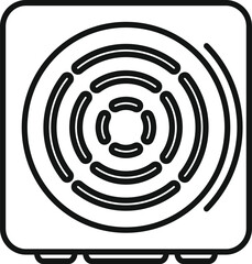 Poster - Simple induction cooker icon showing concentric circular pattern from a top view