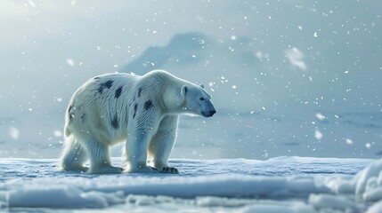 Sticker - Polar Bear in a Snowy Landscape