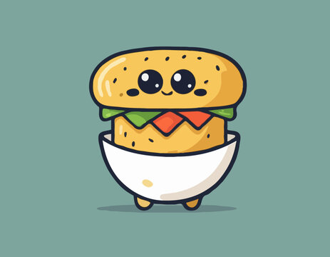 Asian Food Symbol Element Funny Cartoon Icon
