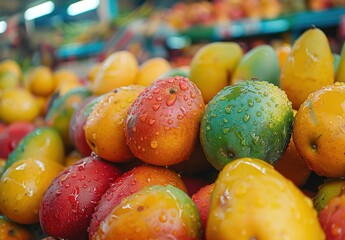 Wall Mural - Fresh Mangoes at the Market