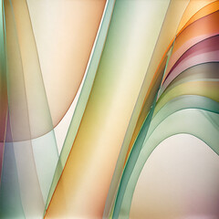 Wall Mural - An abstract design featuring layers of translucent colors and soft edges