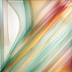 Wall Mural - An abstract design featuring layers of translucent colors and soft edges