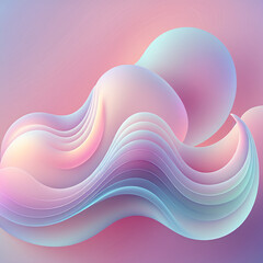 Wall Mural - An ethereal abstract design with soft gradients and dreamy shapes