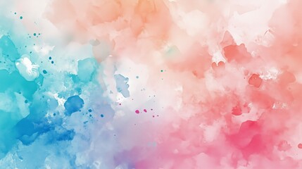 Poster - Abstract Blended Watercolor Background With Soft Shades of Blue, Pink, and Orange