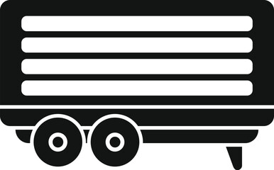 Poster - Simple icon of an empty cargo trailer standing on a white background