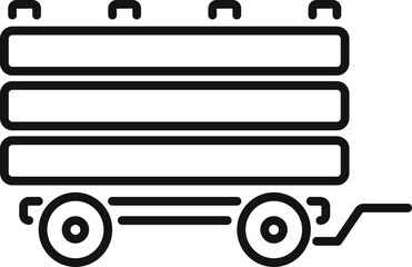 Poster - simple line icon of a truck carrying wood logs for the forestry industry
