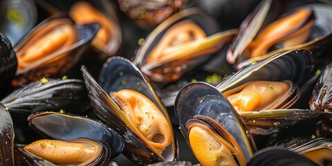 Wall Mural - delicious steamed mussels