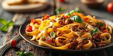 Wall Mural - delicious tagliatelle with ragu