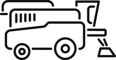 Poster - Modern combine harvester is harvesting crops in a field