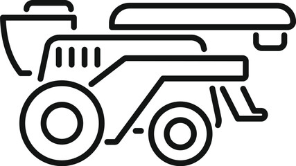 Sticker - Smart farm combine harvester harvesting crops line icon concept