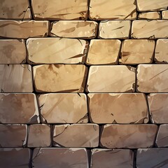 Wall Mural - A wall made of stone with a rough texture