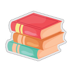 Canvas Print - Books Autumn sticker icon Vector