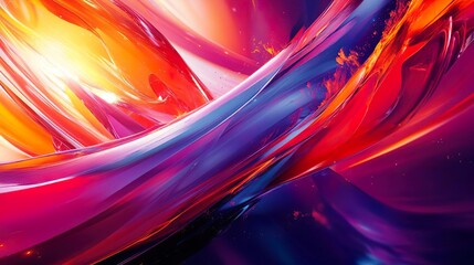 Canvas Print - Fluid Abstract photo with Bold Vivid Color Swirls photo