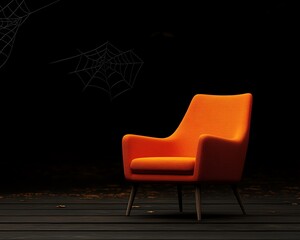 Sticker - Cobweb-covered furniture clipart, Halloween element, colorful 3D illustration