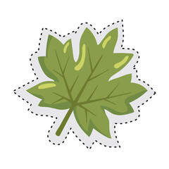 Poster - Leaf Autumn sticker icon Vector