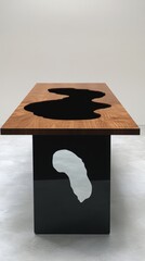 Poster - Modern Table with Abstract Black Design Element