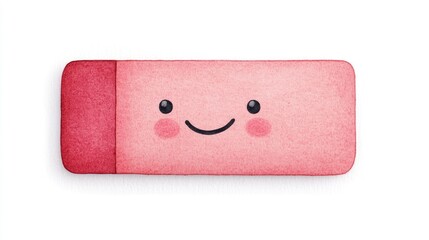 Poster - Cute and Colorful Watercolor of a Smiling Flash Drive Icon Isolated on a White Background Perfect for Back to School Supplies and Education Themes
