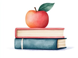 Poster - Adorable watercolor of a cheerful back to school icon featuring a happy math book on a white background  This charming design represents the joy and excitement of learning perfect for educational
