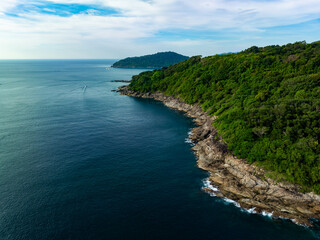 Sticker - Beautiful seashore in Phuket island Thailand, Sunny summer day ocean background