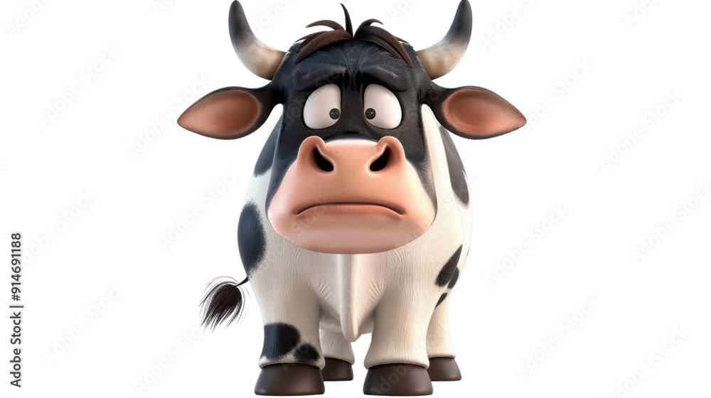 Cartoon angry cow on transparent background Stock Illustration | Adobe ...