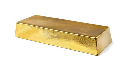 Poster - Gold bar isolated on white background with clipping path : Generative AI
