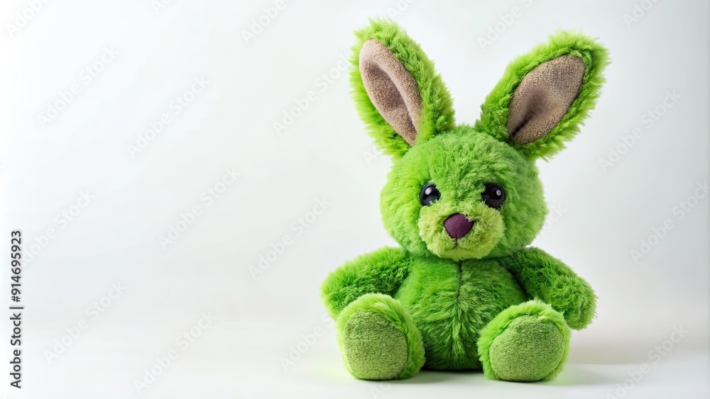Green plush bunny toy with a fluffy texture, bunny, plush, toy, green ...