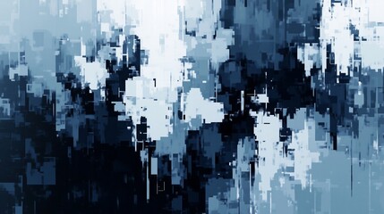 Poster - Dynamic Blue and Gray Abstract Digital Artwork