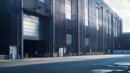 Poster - Large heavy industrial factory building exterior : Generative AI