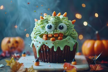 Wall Mural - Spooky Monster Cupcake for Halloween