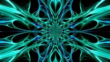 Poster - blue and green swirling patterns create an enchanting display of light against a dark background. Generative AI
