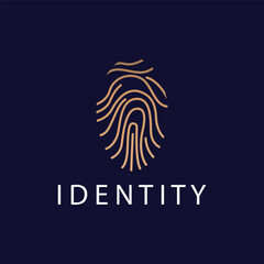 Wall Mural - Premium Fingerprint Logo, Human Identity Design Simple Line Model Template Illustration