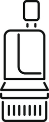 Poster - outline style icon of an airplane seat with tray table down and personal entertainment screen on