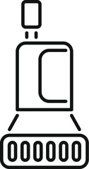 Poster - outline icon of a car parking system scanning a license plate number for security