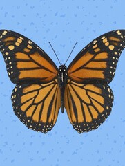 Poster - Monarch Butterfly on Blue Background