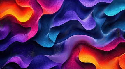 Fototapete - Vibrant swirling patterns emerge in a mix of blue, purple, orange, and red, creating a dynamic and energetic visual effect
