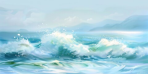 Wall Mural - waves and clouds