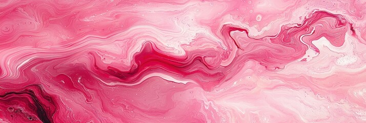 Aufkleber - Swirling patterns of pink and red create a dynamic and fluid abstract design, evoking a sense of movement and depth