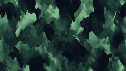 Canvas Print - Dark Green Abstract Camouflage Texture Design